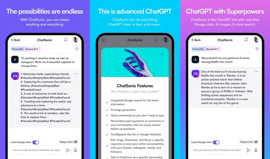 Chatsonic App for Android  Like-ChatGPT But Powerful