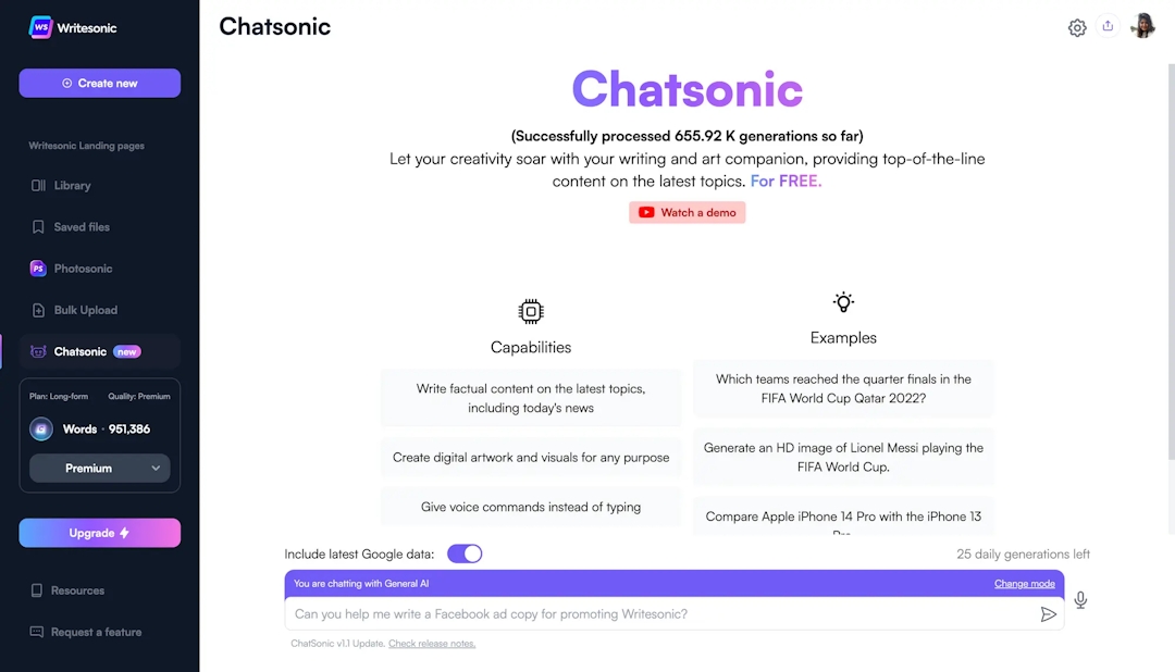 Unlock the power of ChatGPT with Chatsonic API