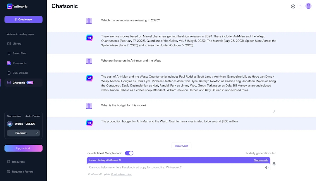 Have longer, more natural conversations with Chatsonic API