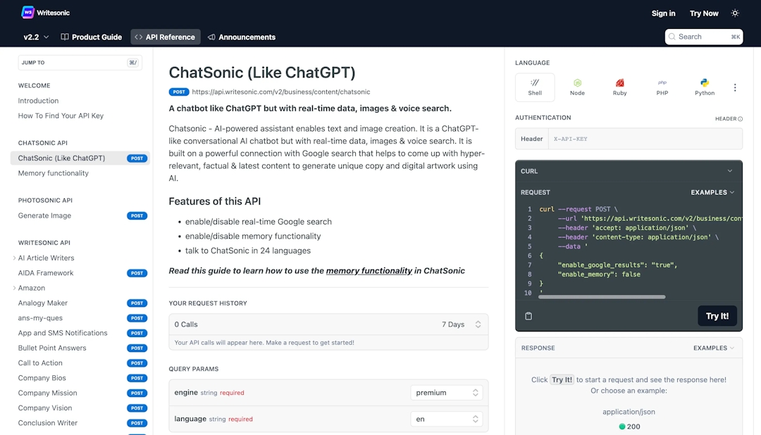 Bring Chatsonic into your own apps. Just access our convenient ChatGPT API!