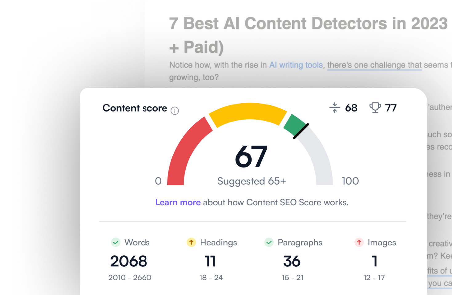 Instant SEO content quality check