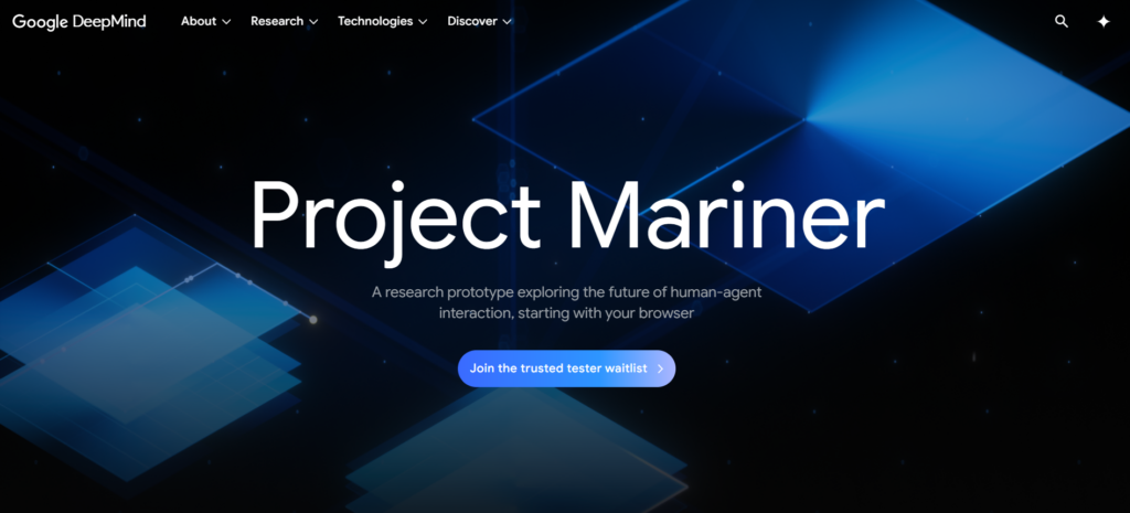 Project Mariner is an AI agent by DeepMind based on Gemini 2.0.
