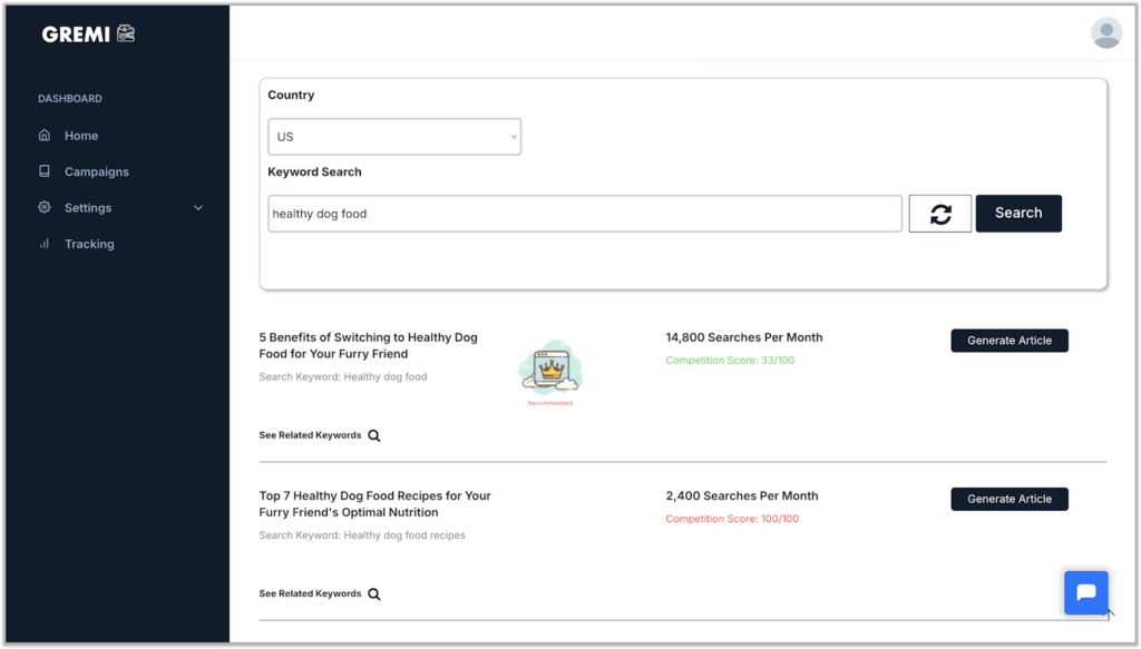 GREMI - AI SEO tool