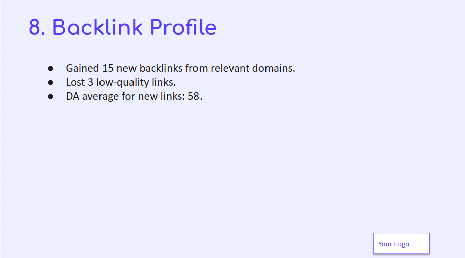 SEO Reports for Clients: Backlink Profile