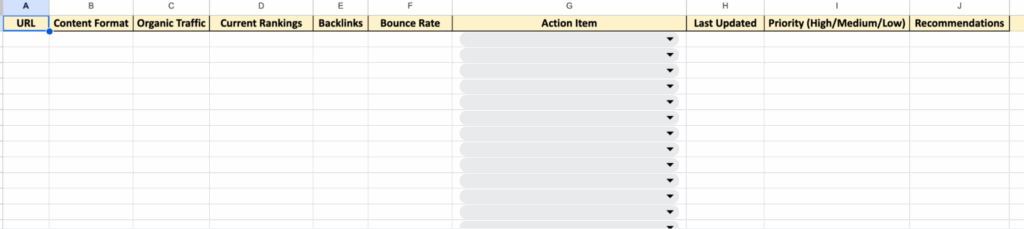 Content audit template