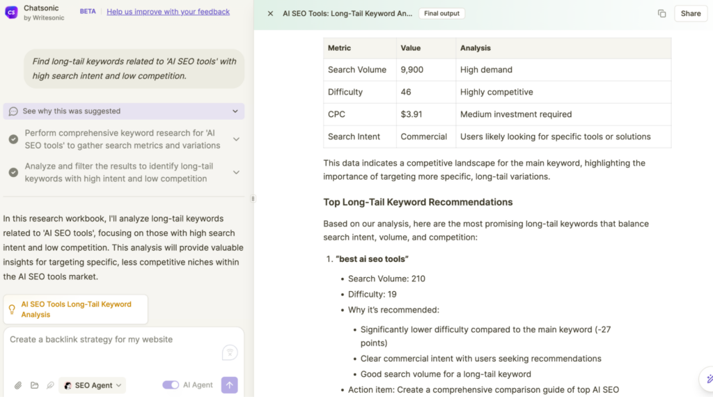 How to use AI for SEO: Keyword research