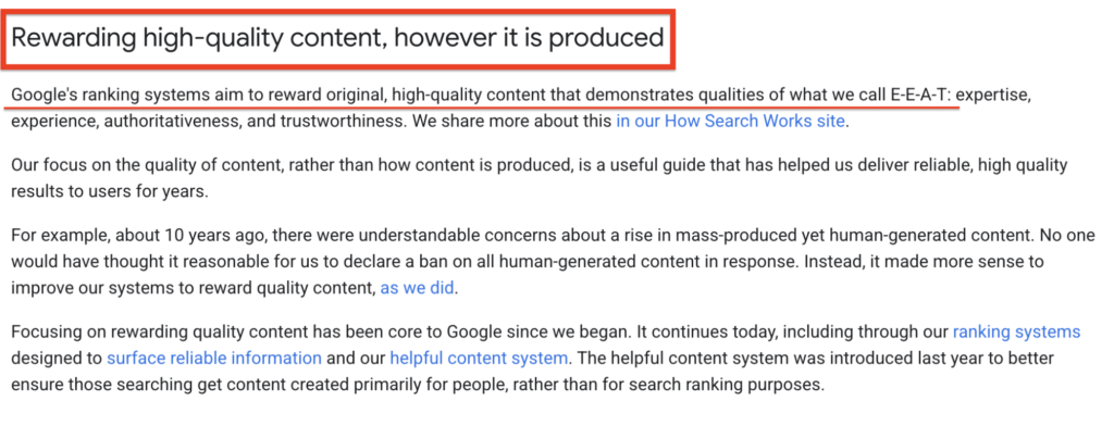 What Google says about AI content usage