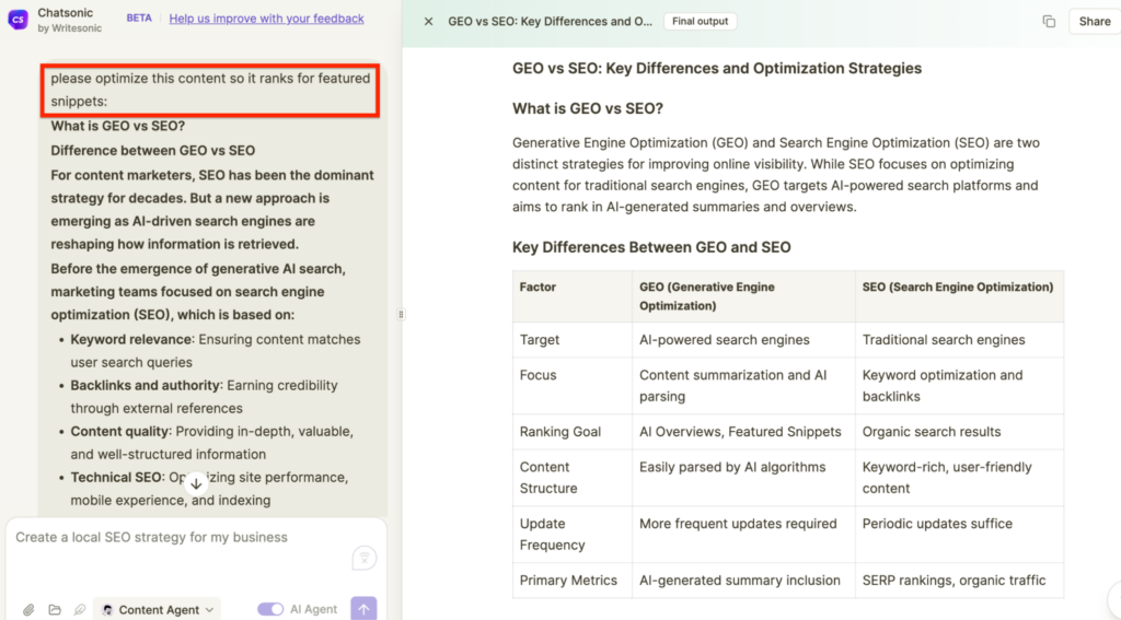How to use AI for SEO: Optimizing content for featured snippets