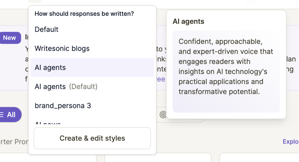 Chatsonic writing style