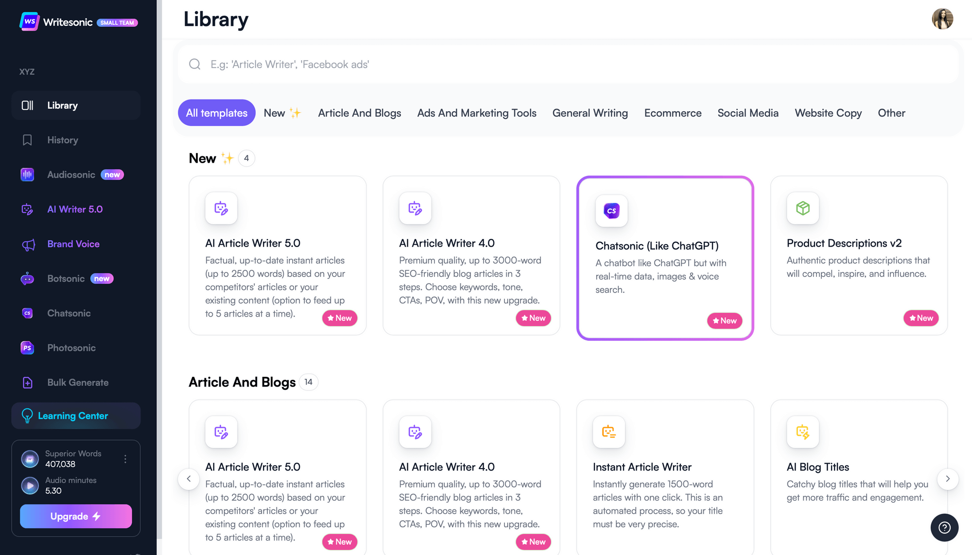 Writesonic - AI content generator