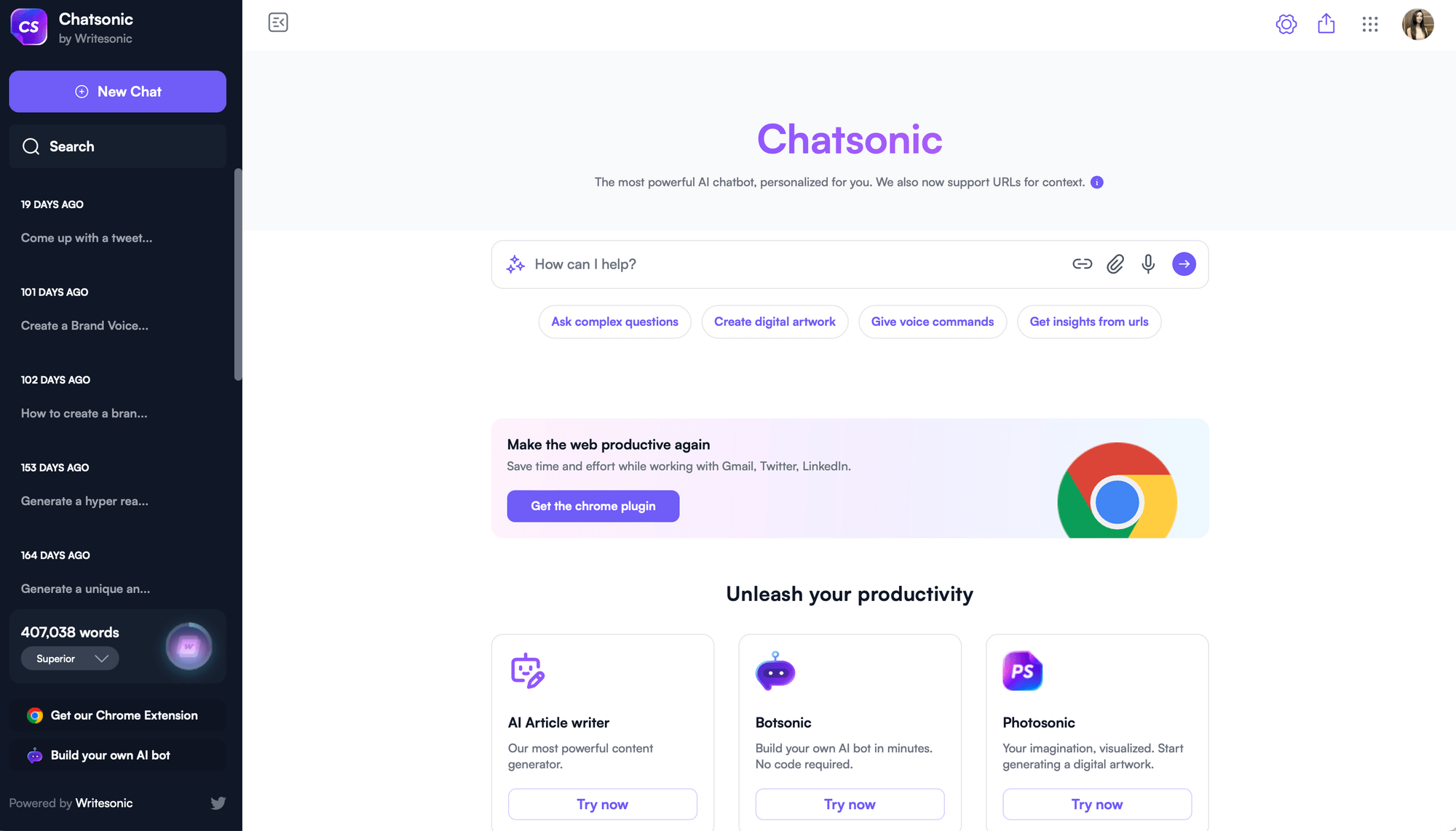 Chatsonic - AI content generator