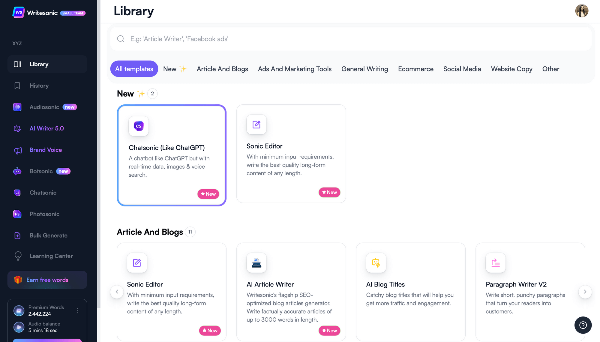 Writesonic Keyword Research Tool - Keyword Research