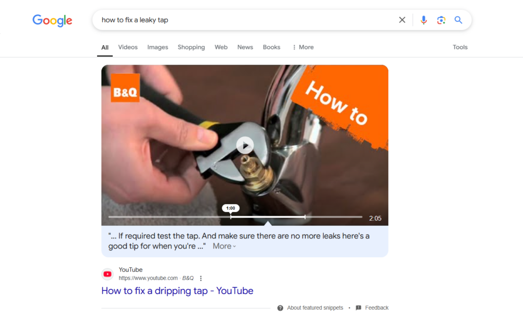 Focusing on creating video content for “how to” queries might help rank your content in Google’s main SERP as well as generate traffic from YouTube.