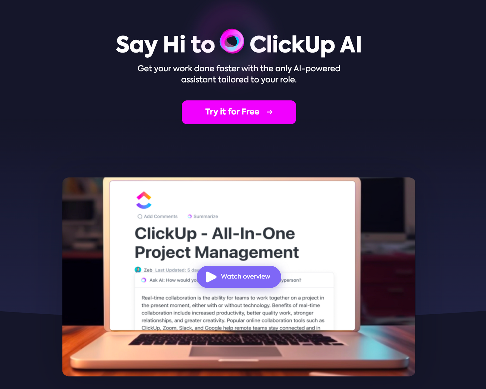 ClickUp AI - Notion AI alternatives