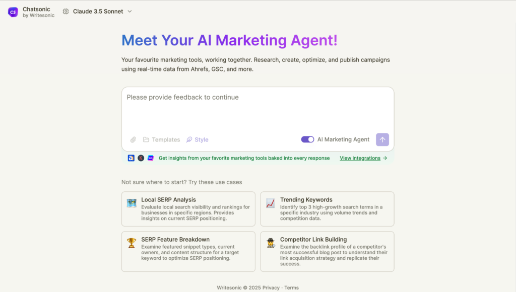 Chatsonic AI Marketing Agent - Best AI Agents