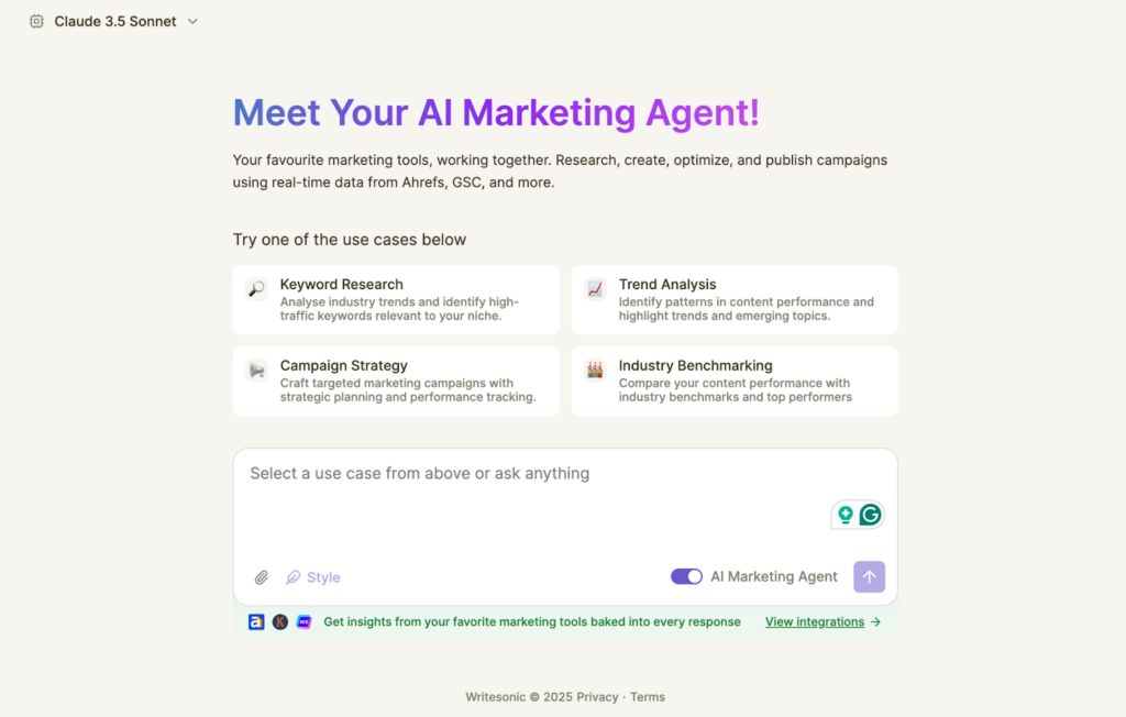 Chatsonic - AI marketing agent