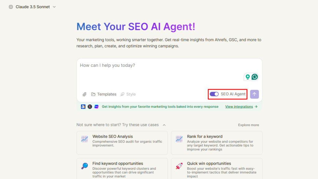 Chatsonic's SEO AI Agent.