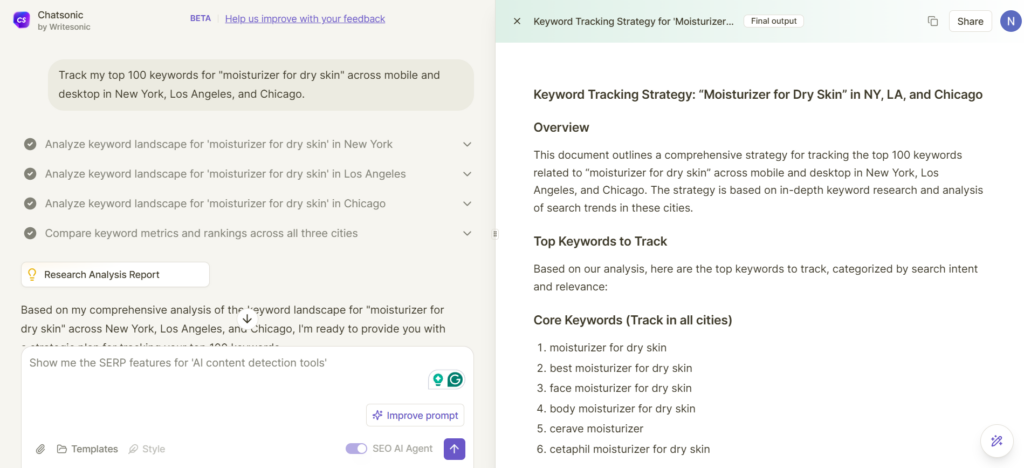 Chatsonic helps automate data collection.