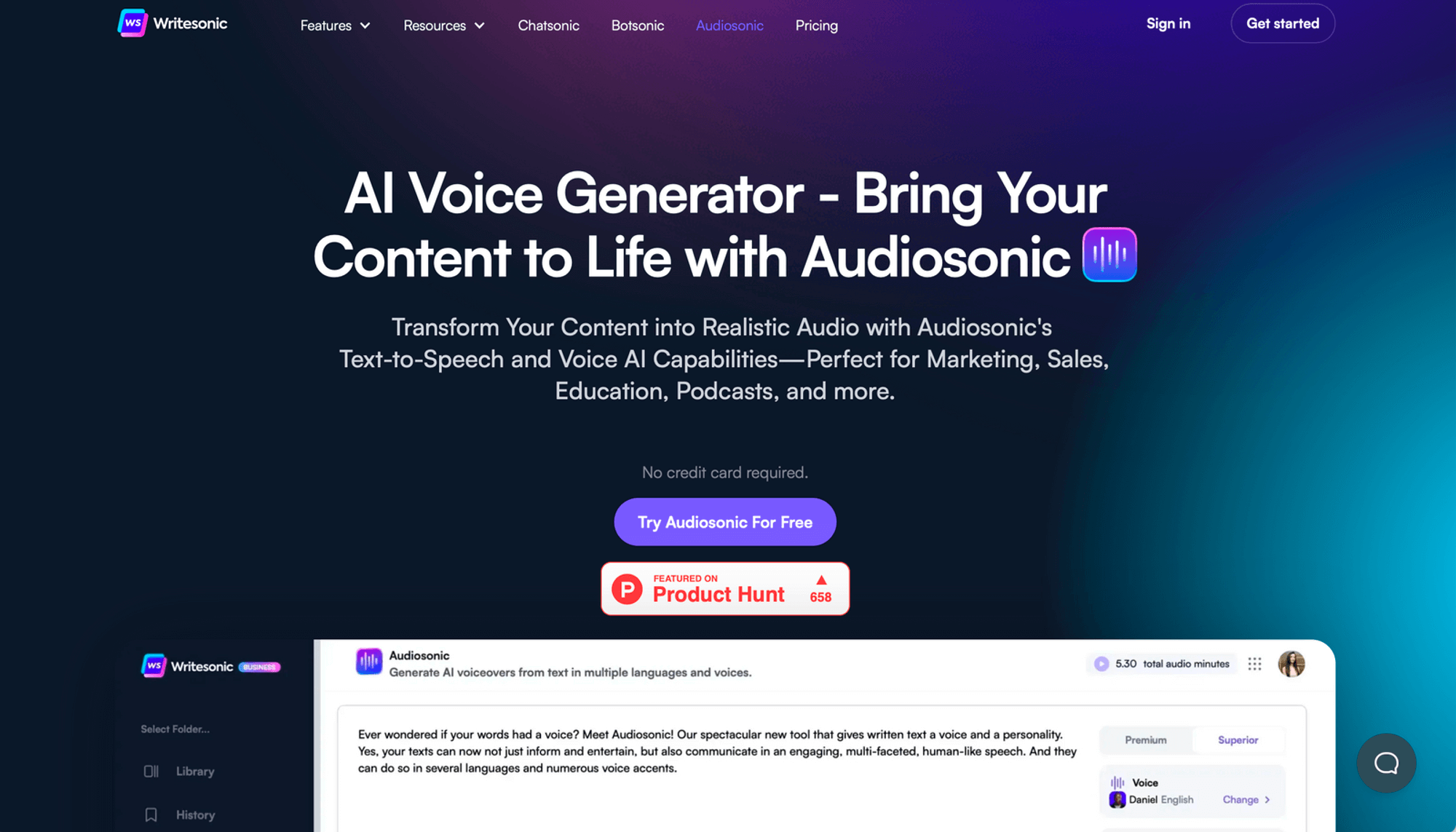 Audiosonic - character voice generators