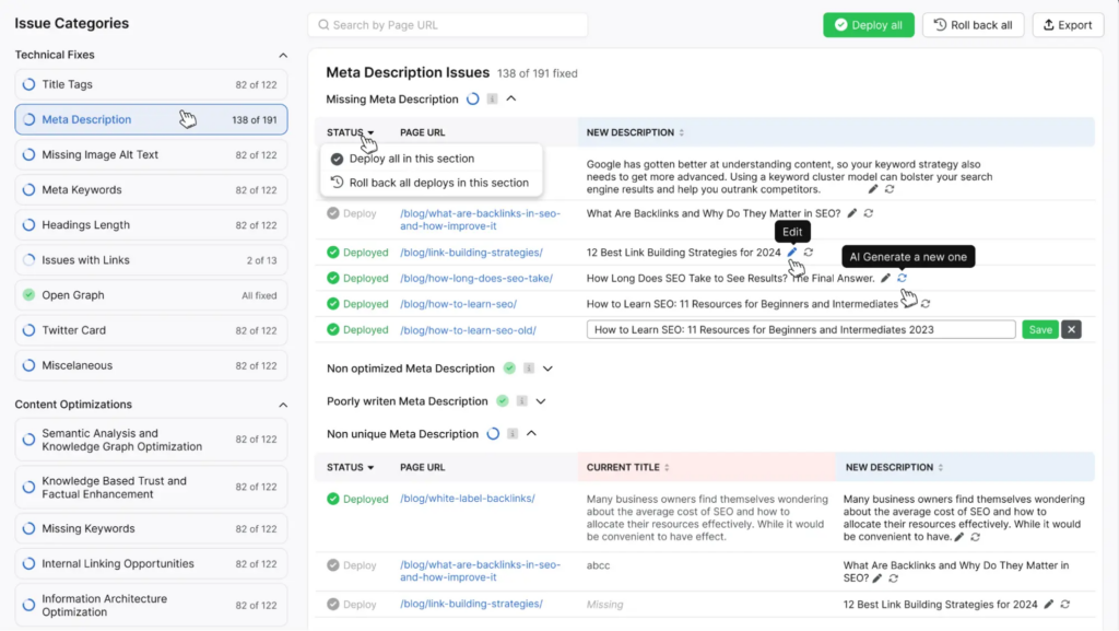 Best AI SEO tool - OTTO SEO